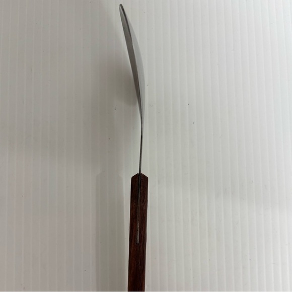 Vintage MCM Wooden Handle Serving Spoon 13” Long Replacement Stainless Steel - Picture 4 of 7